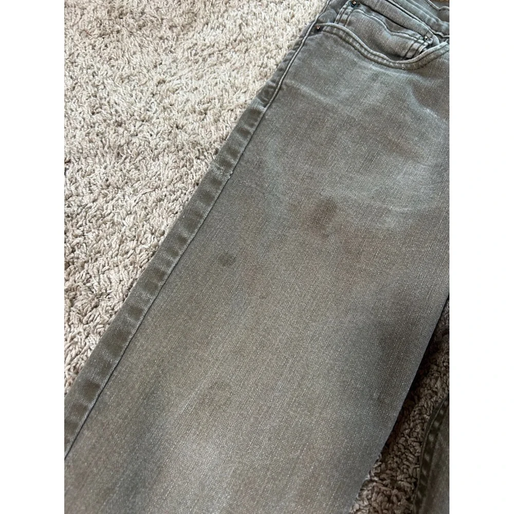 Levis 511 Slim Fit Jeans 32x32 Olive Green Faded Denim Pants Distress Workwear